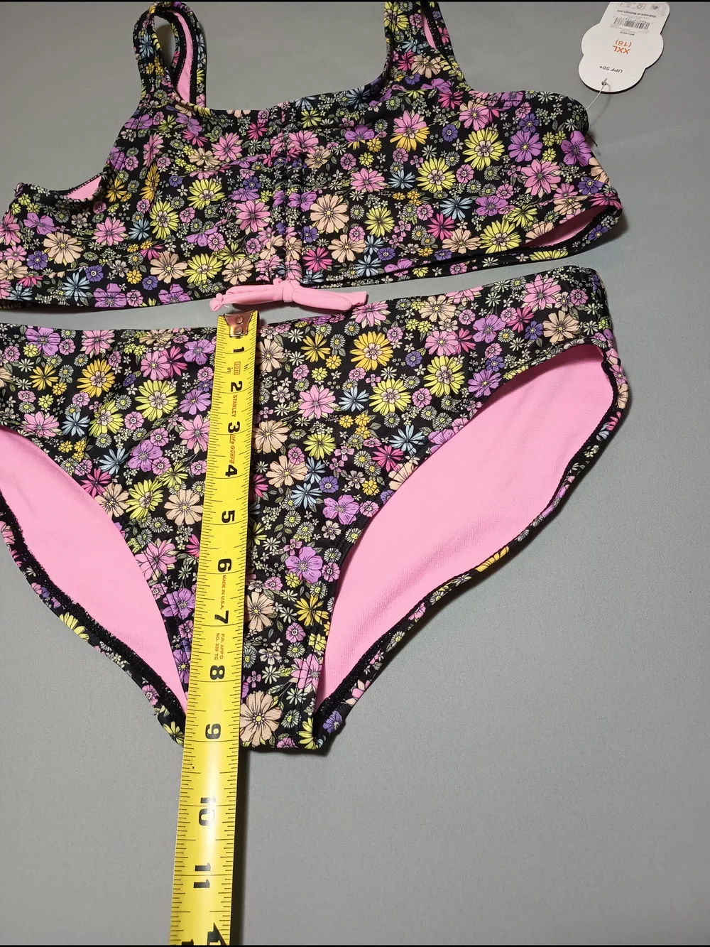 Wonder Nation Girls' Floral Cinched-Front Bikini